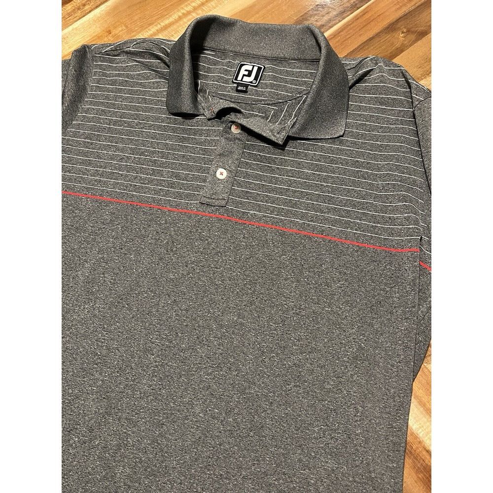 Footjoy Polo Long Sleeve Striped‎ XL Golf Nevel Meade Course Polyester Wick